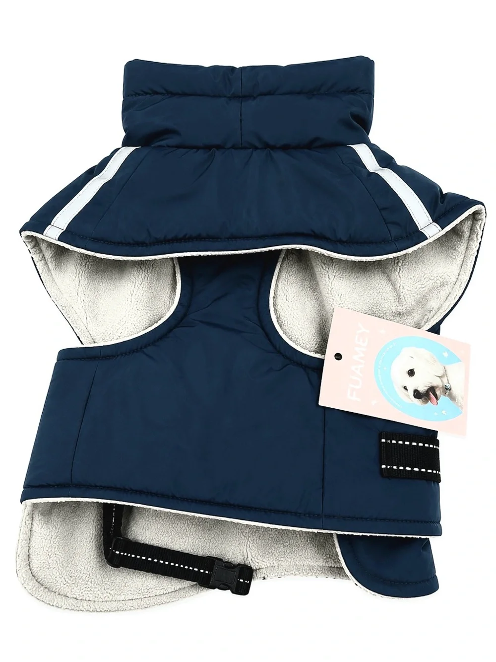 Teal Dog Raincoat with Reflective Stripes - Unbranded